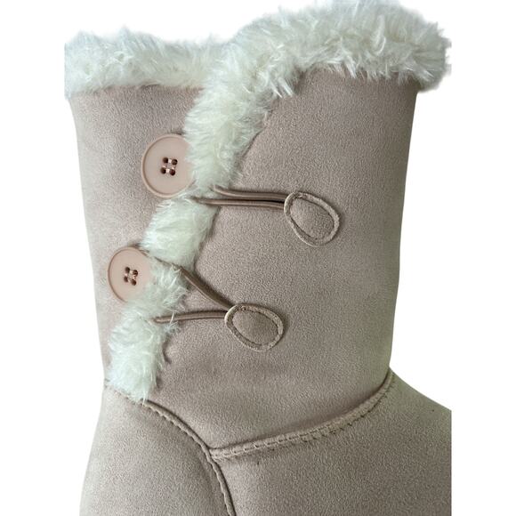 Sugar-Marty Women's Faux Suede Cold Pale Pink Weather Winter &‎ Snow Boots - Picture 2 of 7